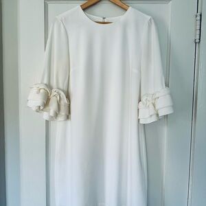 White crepe club Monaco long sleeve dress